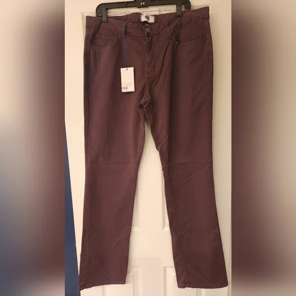 PAIGE Men's Normandie Slim Straight Leg Jean in Vintage Plum color size 36x33 - Picture 4 of 13